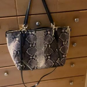 Coach leather faux snake tote